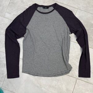 Vince Two-Tone Gray and Purple Long Sleeve Tee